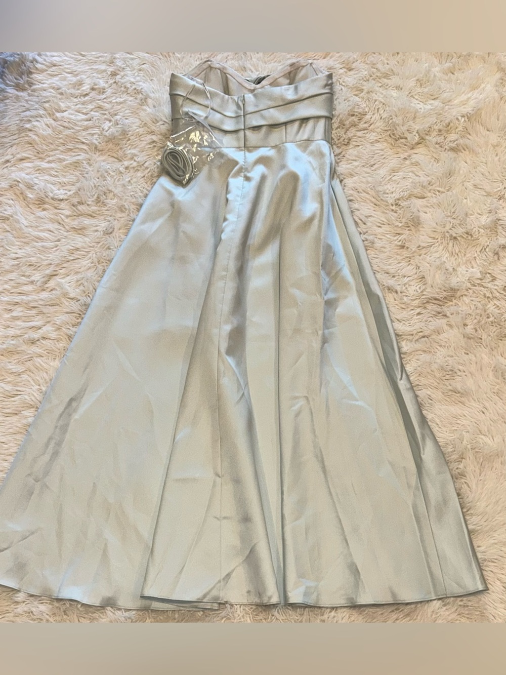 NEW Alfred Sung Bow Strapless twist cuff neck gown mint green D888 sz 12 - Picture 9 of 10